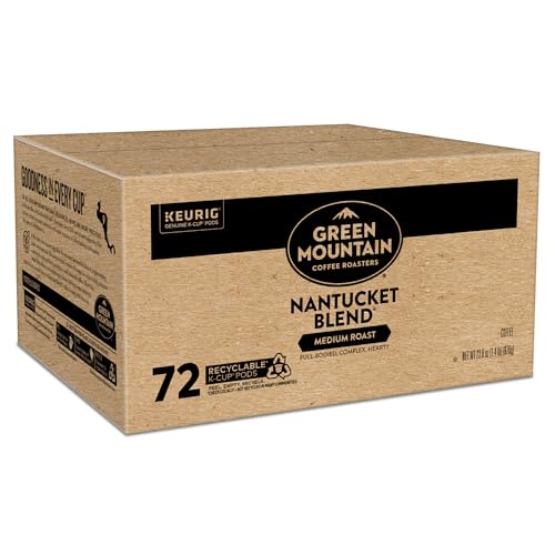 GREEN MOUNTAIN COFFEE ROASTERS NANTUCKET BLEND, SINGLE-SERVE KEURIG K-CUP PODS, MEDIUM ROAST COFFEE PODS, 72 COUNT