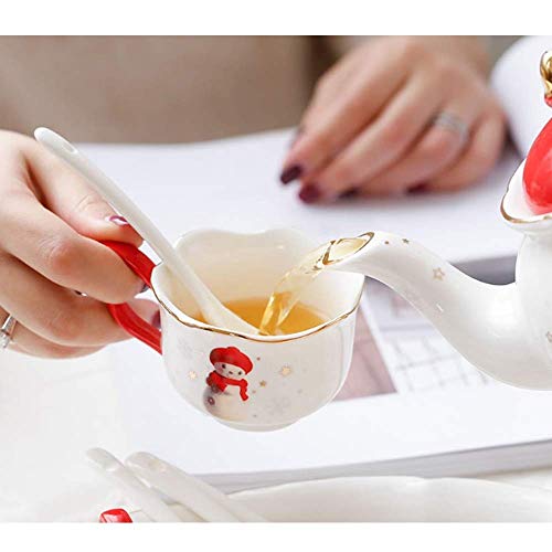Porzellan Keramik Tee Geschenkset Mit Metallhalter, Kaffeeservice Set Mit Tassen, Untertassen Und – Bild 7