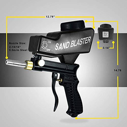 Gravity Feed Sandblasting Tools Air Sandblaster Tools Sand Spray Gu n For Rust Remove Sandblaster Air Tools - Blue