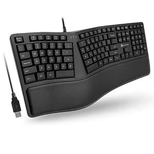 X9 Performance Ergonomic Keyboard Wired with Wrist Rest – Type Comfortably Longer – USB Split Keyboard for Laptop with…