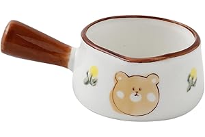 Alipis Ceramic Milk Pot with Handle Small Creamer Cup Red Kitchen Sauce Container for Tabletop Serving