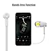 Earphones, Vomach Wired Headphones In Line Volume Control Crystal Sound Earbuds with Mic White
