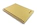 MILIKO A5 Size Kraft Paper Hardcover Square Grid Wirebound/Spiral Notebook/Journal-2 Notebooks Per Pack-70 Sheets (140 Pages)-8.27 Inches x 5.67 Inches(Golden Binding Rings, Kraft Square Grid)