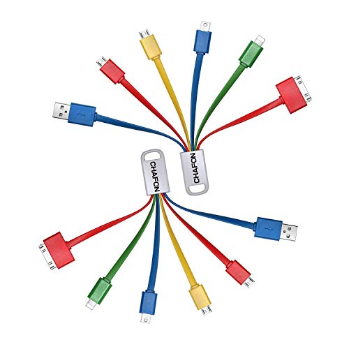 CHAFON Compatible for Multi Charge Cable 2 Pack, 6 in 1 Multiple USB Charging Cord