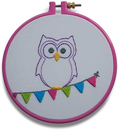 Queen Bee Stitching, finished Embroidery Art, Gift, Purple Owl