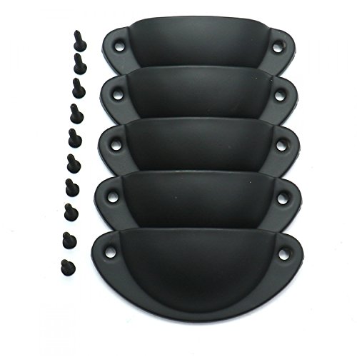 HUELE 12 Pcs Half Moon Shell Metal Vintage Style Shell Shape Shell Design Closet Drawer Dresser Door Pull Handle - Thumbnail 2