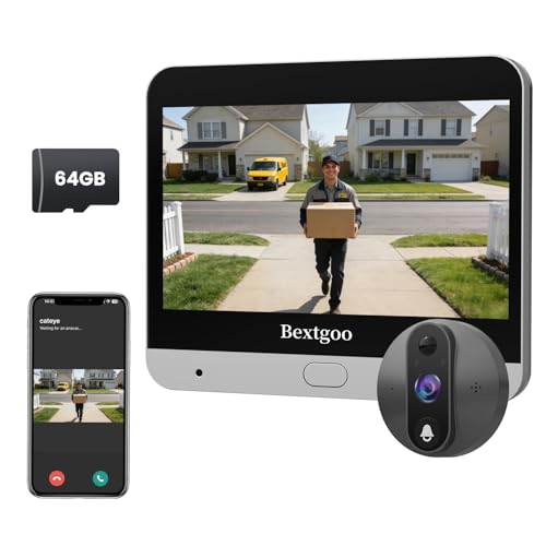 WIFI Digital Door Viewer, 2K WiFi Video Door Phone with 4.3" Screen, 64GB Card Included, 8000mAh Battery, 170° Angle, Two-Way Audio, AI Detection, Night Vision, for Home and Apartment