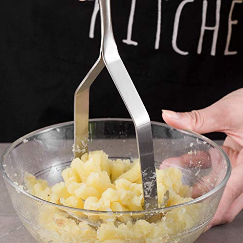 Transser- Potato Masher, Stainless Steel Potato Ricer, Food Preparation Utensil Mash Potatoes, Fruits and Vegetables, Stainless Steel,Non-Stick, Large Press Plate, Easy to Use