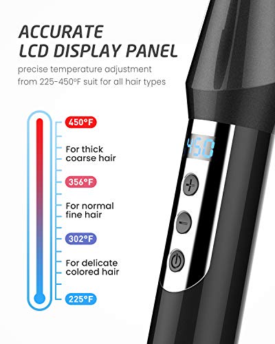 Hoson-34-Inch-Curling-Iron-for-Short-Hair-Long-Barrel-Curling-Irons-for-Women-Hair-Ceramic-Tourmaline-Hair-Curler-Dual-Voltage-with-GlovesBlack