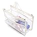 HOYOFO Clear Handbag Organizers Travel Makeup Toiletry Storage Bag Purse Insert, Beige