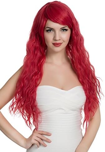 PINKISS Fashion Colorful Harajuku Lotita Style Cosplay Wig with Free Wig Cap (LC147 / RED)