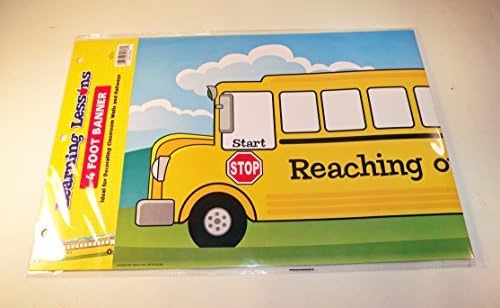 Learning Lessons School Bus Reaching Our Goal Horizontal 4 Foot Banner