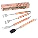 ProCookHouse BBQ Tools, 3-Piece Grill Tools Set Multifunctional Grill Tool Set, Stainless Steel Barbecue Grill Set, Outdoor Grilling Utensils - Tongs, Fork, Silicone Brush