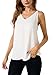 Evera B Womens V Neck Spaghetti Strap Tank Tops Dressy Casual Camisole Blouses Sleeveless Loose Cami Basic Tank Shirt