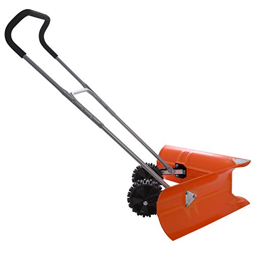 Ivation Dual Angle Snow Pusher Manual Push Plow for Walkways