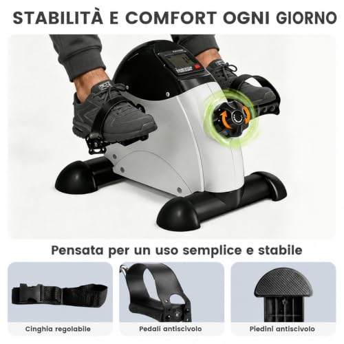 Static Pedals for Elderly for Leg and Arm Rehabilitation Exercises, Compact Pedals, Portable and Easy to Assemble and Use, Mini Exercise Bike, Black
