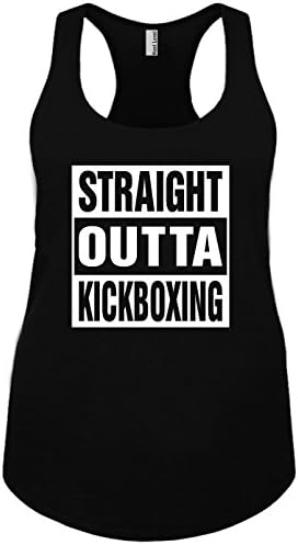 Mighty Ambitious Ladies Funny Tank Top Straight Outta Kickboxing XL