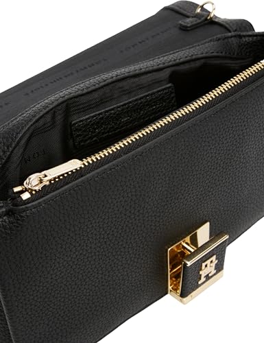 Damen Crossbody Bag Tasche mit Kette, Schwarz (Black), Einheitsgröße