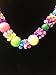 Plastic Bead Jewelry Set for Little Girls | Multicolor beaded flower necklace, bracelet, and earring set | Play Jewelry | 16 inches
