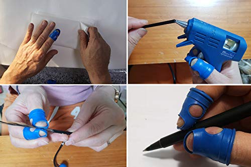 CLAIRLA - Rubber Fingers Tips Guard, Small Anti Slip Rubbers pad Gel, Thumb Paper Gripper for Your Paperwork, Cutting and Office Supplies tasks, Silicone Timble (S-Size)