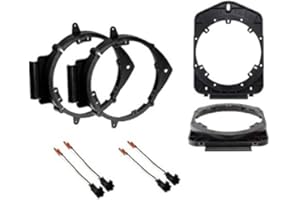 ASC AUDIO 2 Pair 6" 6.5" Inch Car Door Speaker Install Adapter Mount Bracket Plates with Speaker Wire Connectors- for 2008-2013 Chevrolet Silverado + for 08-13 GMC Sierra - Extended Cab Models Only