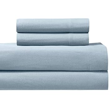 Royal Tradition Heavyweight Flannel, 100 Percent Cotton Split King 5PC Sheets Set for Adjustable Beds, Blue, 170 GSM