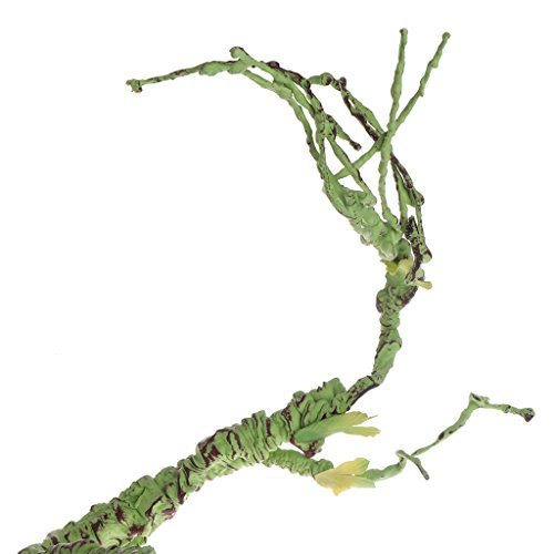 Qupida 1.6Meter Long Plastic Artificial Ivy Vine for Reptile Amphibian Green Simulation Plants Pet House Decor Jungle Habitat (Thin and long)
