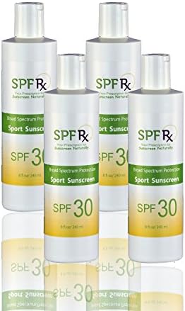 SPF 30 Sport Lotion - Water Resistant Sunscreen- Broad Spectrum UVA & UVB Protection- Non Greasy Residue- Gift Ideas - (8 Oz- 4 Pack)