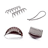 Goody Simple Styles Spin Pin, Modern Updo, Pony Pouf, Volume Boost Comb (Dark Hair) Hairstyling Bundles