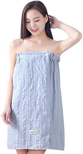 Amazon Tibemi 着るバスタオル レディース 大人 純綿ガーゼ ラップタオル ボデイタオル お風呂上がり バスタオル ワンピース 速乾 吸水 ずり落ちない 便利 プール 温泉 ジム エステ ライトブルー バスタオル ホーム キッチン オンライン通販