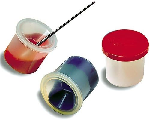 Jovi 30 x Plastic Brush Cups with Leak Protection and Lid, Multicolor, 30 Pieces