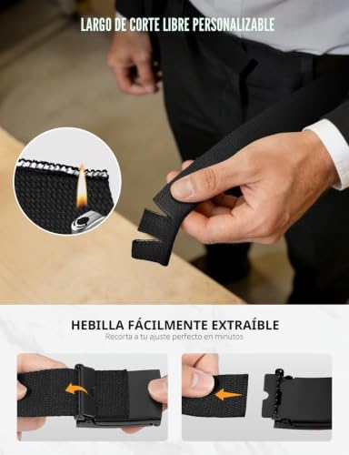 LXMY Men's Belt, Work Belt, Adjustable Canvas Fabric Belt, Unisex for Men and Women, Fits Any Occasion