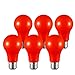 TORCHSTAR LED A19 Red Bulbs, 7W (40W Equivalent), E26 Base Colored Light Bulb, for Party, Thanksgiving, Halloween, Christmas, Holiday, Bedroom, Living Room, Baby's Room Lights, Pack of 6