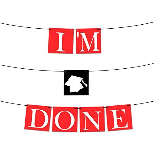 I'm Done Graduation Decorations Banner - No DIY Required | Red and ...