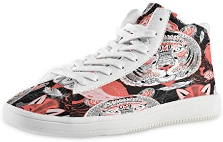 スケートボードシューズ メンズ ランニングシューズ キッチン 和風 美しいトラ バッグ 虎柄 ミッドトップ ハイカットスニーカー 運動靴 アウトドア スポーツシューズ レースアップ カジュアル 通気性 ウォーキングシューズ ジョギング 通勤 おしゃれ 軽量 滑り止め