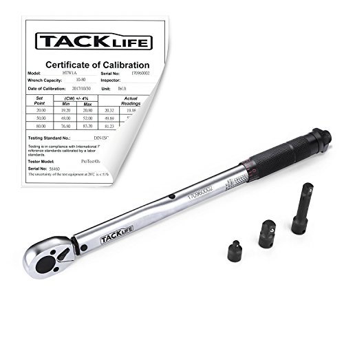 Tacklife 3/8” torque wrench drive click (10-80 ft.-lb…