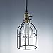 CLAXY® Ecopower Light Vintage Style Industrial Hanging Light Black Mini Pendant Wire Cage Lamp