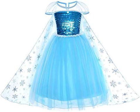 TiiMi Party Snow Queen Princess Elsa Costumes Birthday Dress Up for Little Girls