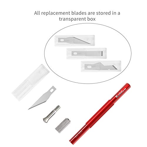Kaisiking Precision Carving Art Knife Hobby Craft Knife Cutter Utility Kit for Hobby and Art Carving, Scrapbooking Art Creation, Stencil, DIY Art Work Cutting - 3 Different Handles and 30 Blades