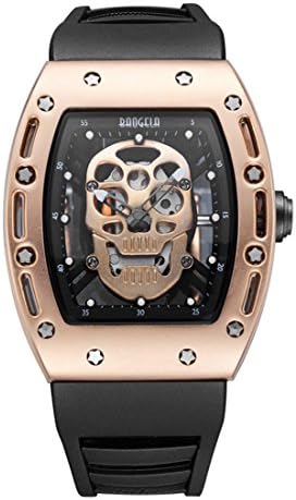 BAOGELA Skeleon Luminous Dial Men's Quartz Watch Silicone Band Water Resistant Outdoor Sports Gifts Wristwatch For Boys Male