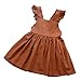 Weixinbuy Kid Baby Girls Summer Bowknot Wedding Party Sleeveless Dresses Brown