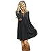 Mixmax Women Elbow Stitching Color Splice Tunic Dress (Small, Black)