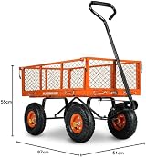 SuperHandy Heavy Duty Utility Cart 400 lbs Capacity Black Garden Wagon view 7
