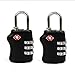 KLOUD City 2 pcs Black 338 TSA Accepted Luggage dial Travel Lock
