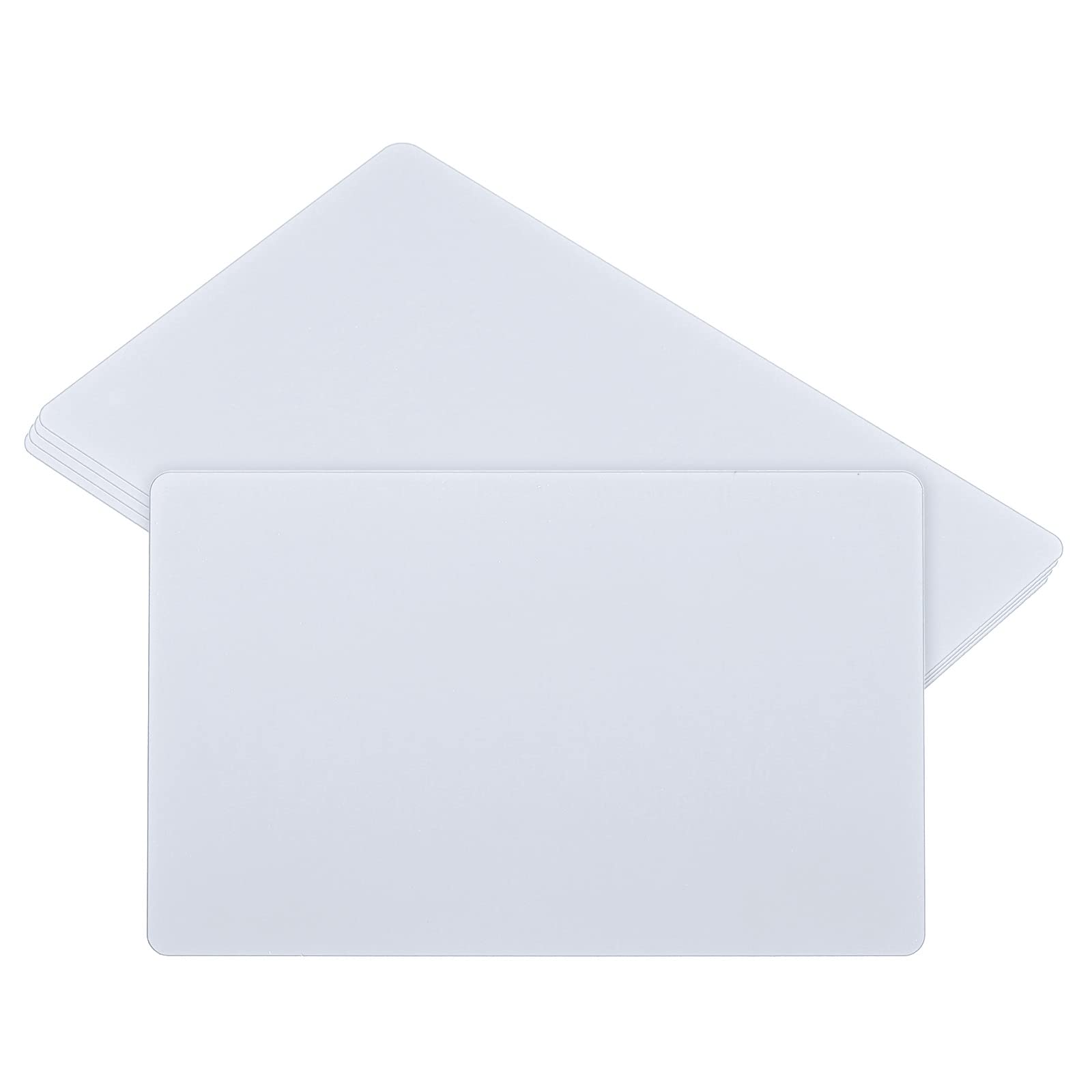 PATIKIL 0.45mm Metal Business Cards, 5 Pack Blank Name Card Laser Engraving Aluminum for DIY Gift Cards, Silver