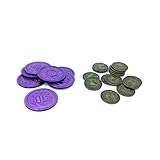 $2 Green and $50 Purple Metal Coin Promos for Scythe the Board Game