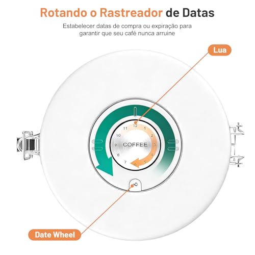 Pote Cafe Hermetico Inox Grãos Café Chá Açúcar Farinha Cereais Pote Armazenamento Cafe Vasilha Café com Colher para Escritórios Domésticos e Assim Por Diante Recipiente Café Aço Inoxidável 2,8L