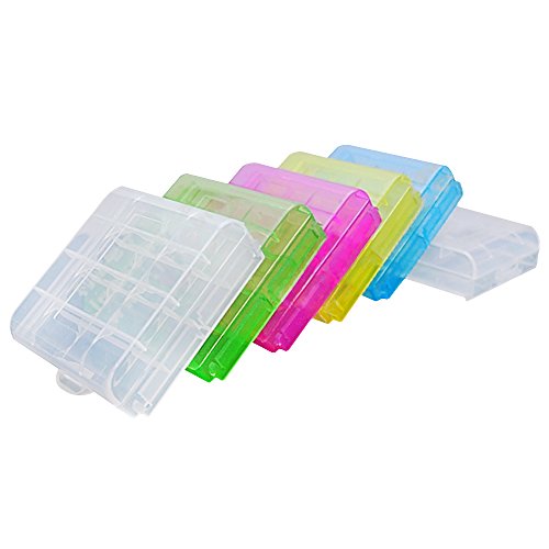 Polytree 2x Hard Plastic Case Holder Storage Box Cover for Aa AAA 14500 10440 Battery
