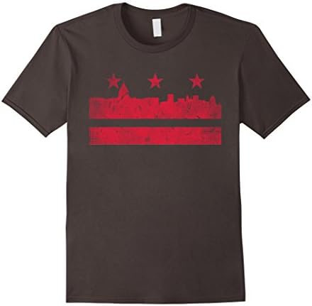 Men's Washington DC Flag USA T-Shirt Vintage Cities Skyline Shirt XL Asphalt