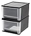 IRIS 17 Quart Stacking Drawer, Black